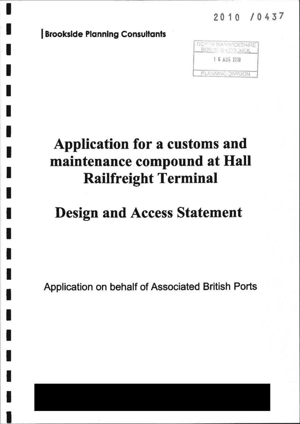 T Terminal I T Designand Accessstatement T I I Britishports I Applicationon Behalfof Associated T I I T I T I Brooksideplonnlng I I Consultonls T 1