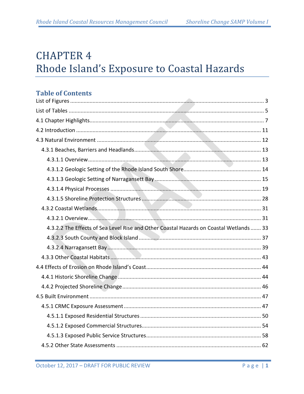 CHAPTER 4 Rhode Island's Exposure to Coastal Hazards