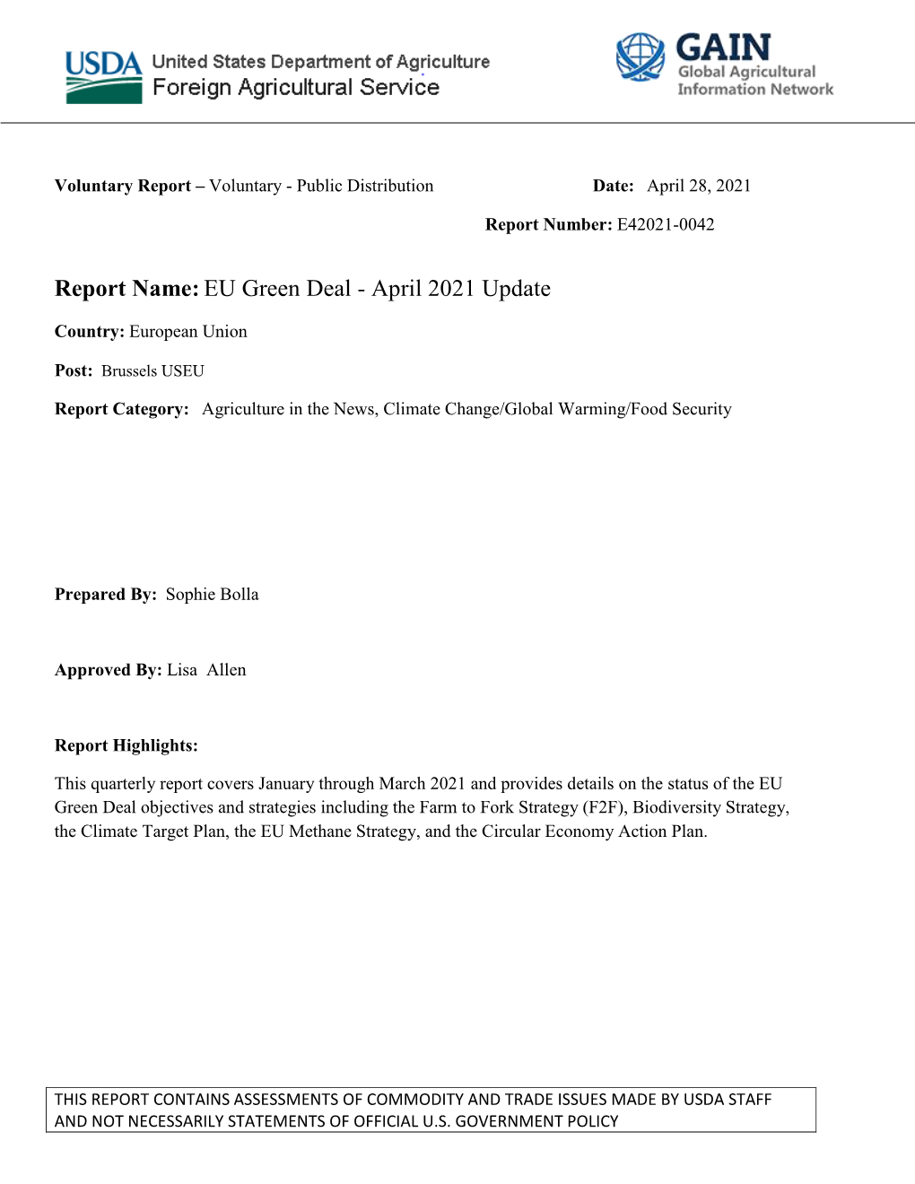 Report Name:EU Green Deal