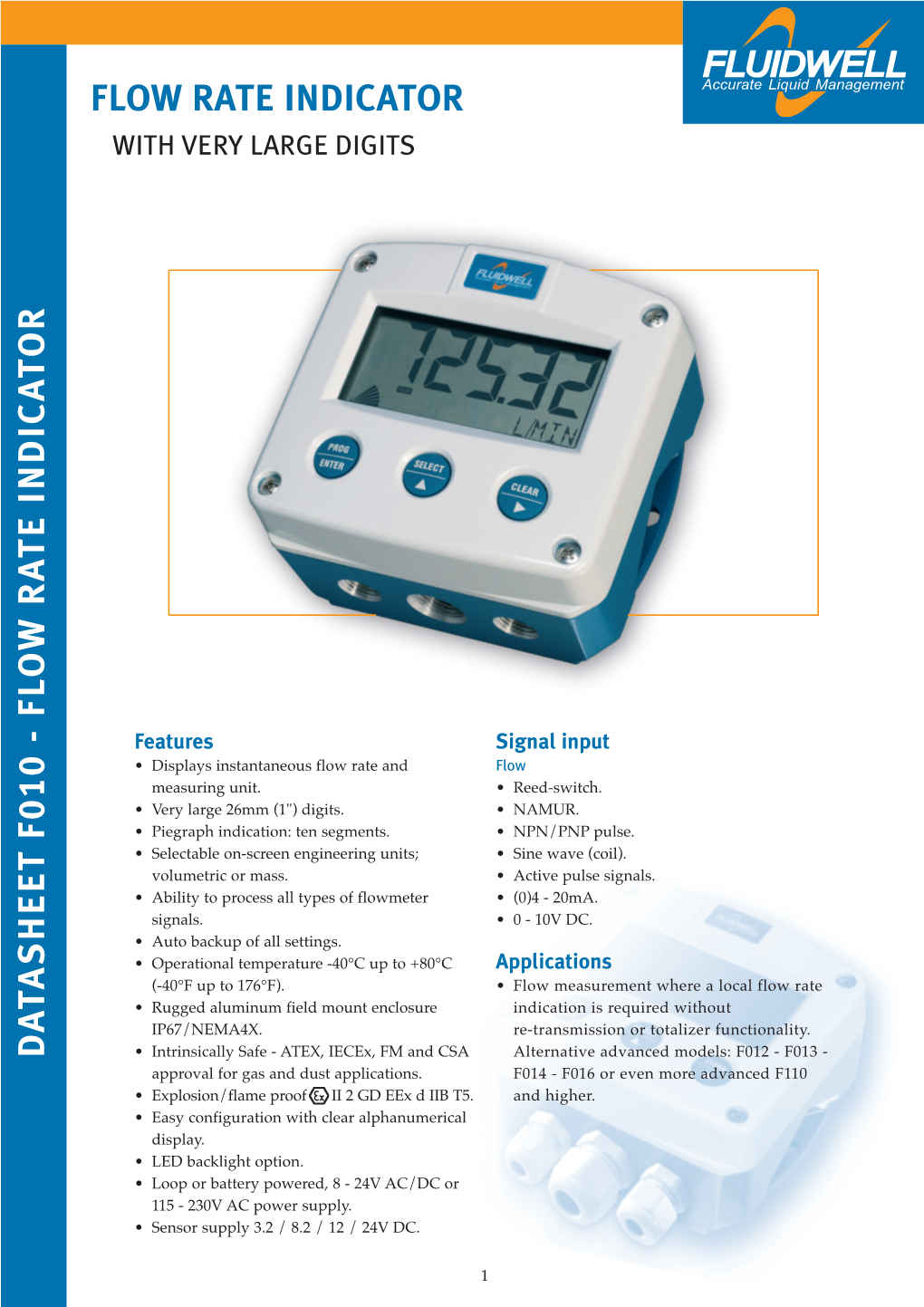 Flow Rate Indicator with Very Large Digits