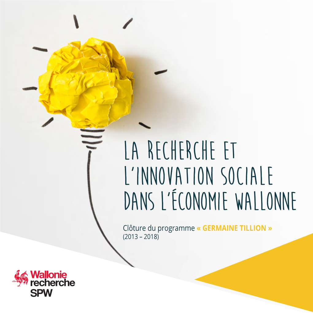 La Recherche Et L'innovation Sociale Dans L'économie Wallonne