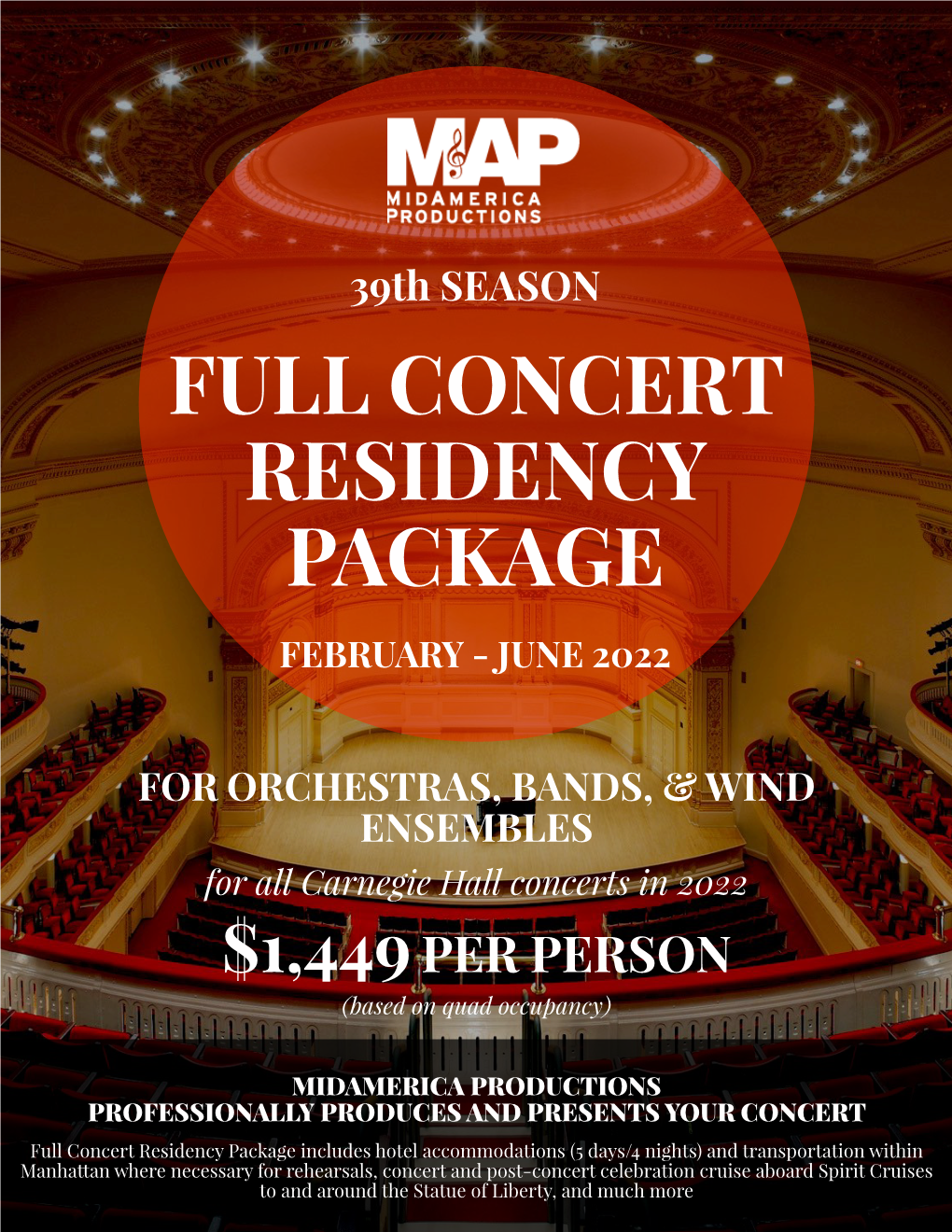 Full Concert Residency Package February - June 2022