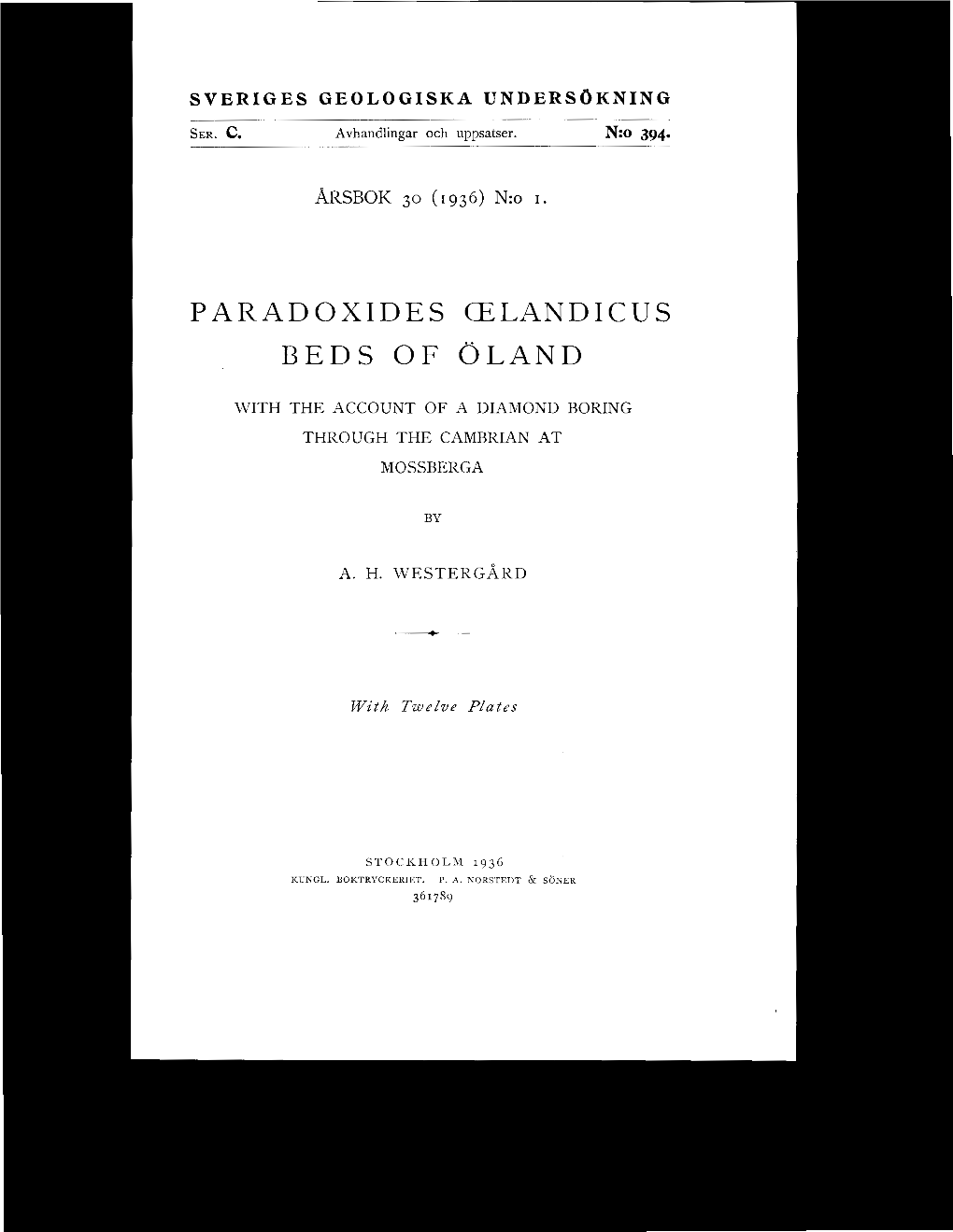 Paradoxides CELANDICUS BEDS of ÖLAND