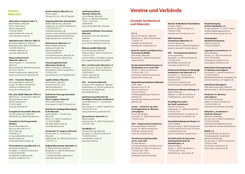 Vereine Und Verbände Albersloh Ditmar Jeppel Albersloh-Rinkerode Hiltruper Str