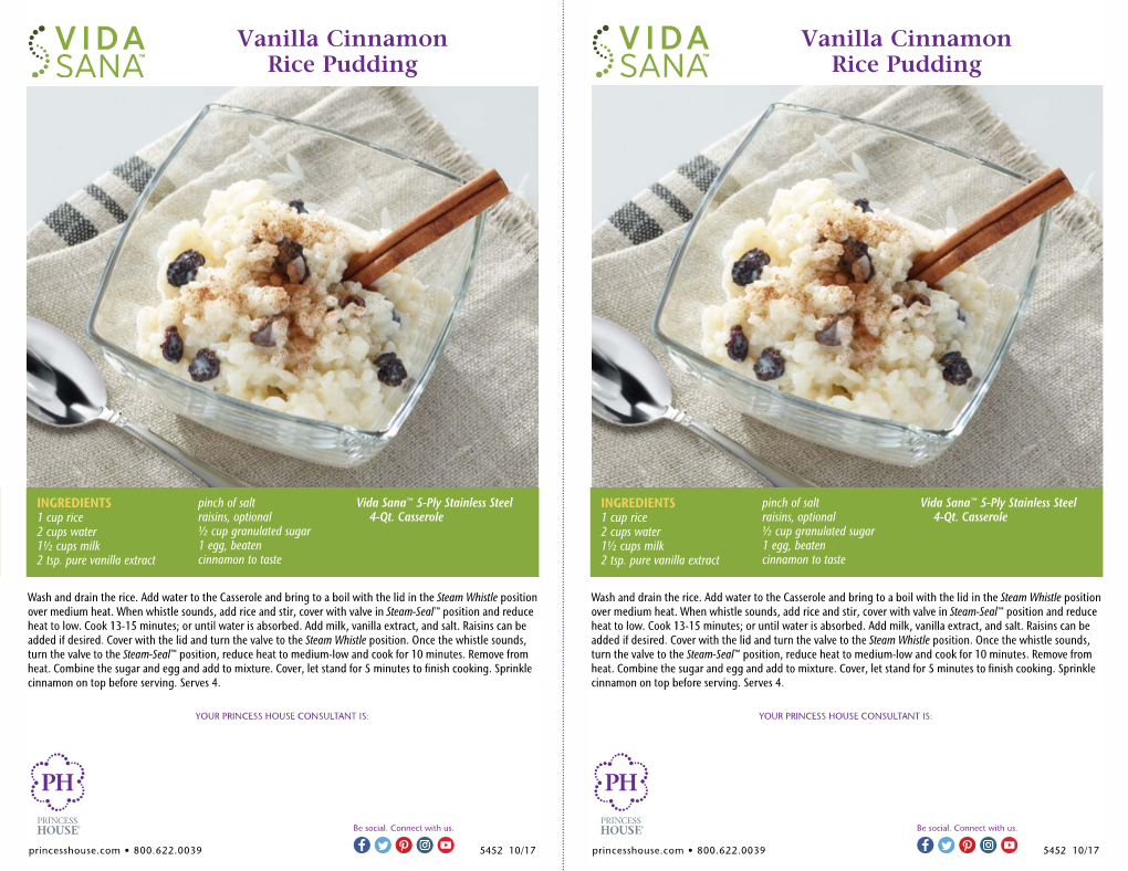 Vanilla Cinnamon Rice Pudding Rice Pudding