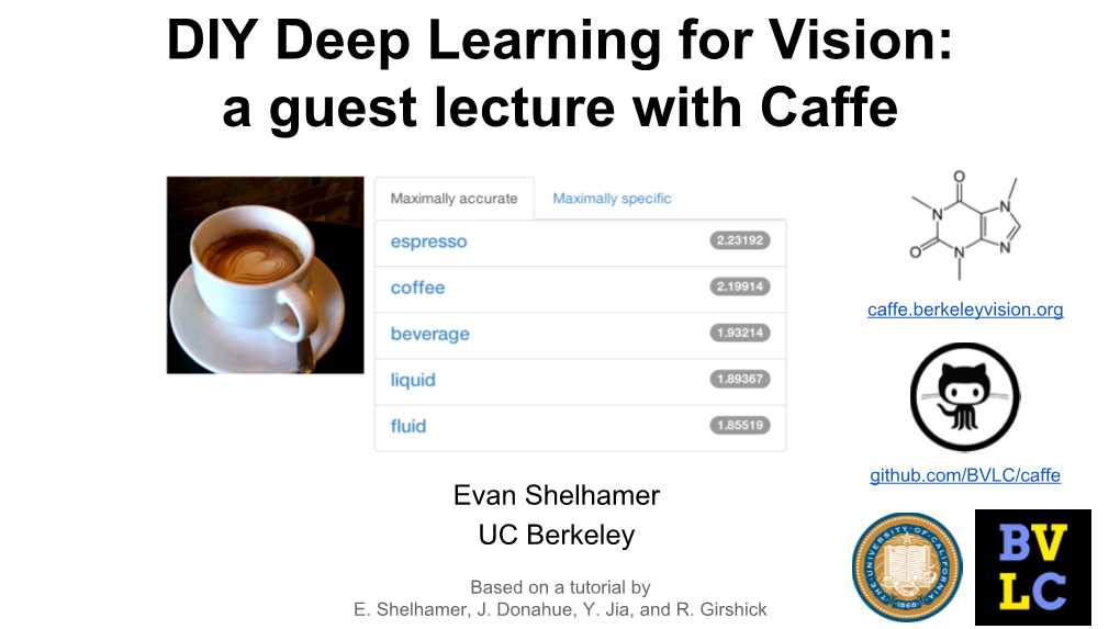 DIY Deep Learning for Vision: a Guest Lecture with Caffe