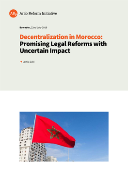 Decentralization in Morocco: Promising Legal Reforms with Uncertain Impact