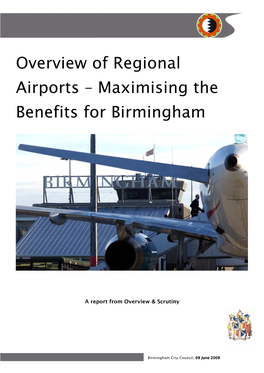 Overview of Regional Airports – Maximising the Benefits for Birmingham
