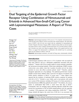 Dual Targeting of the Epidermal Growth Factor Receptor Using
