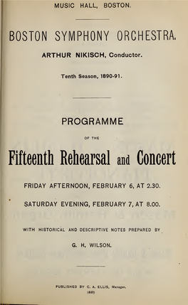 Boston Symphony Orchestra Concert Programs, Season 10, 1890-1891, Subscription