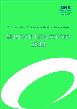 Glasgow City Community Health Partnership Service Directory 2014 Content Page
