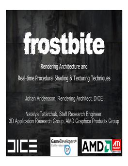 Frostbite Rendering Architecture and Real-Time Procedural Shading And