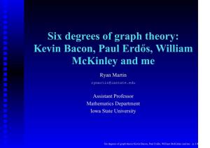 Six Degrees of Graph Theory: Kevin Bacon, Paul Erd˝Os, William