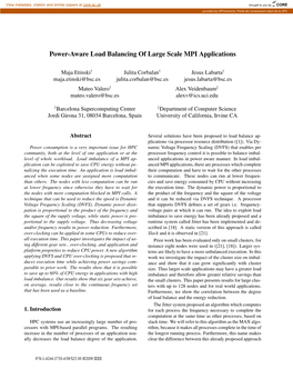 Power-Aware Load Balancing of Large Scale MPI Applications