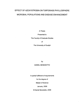 Effect of Azoxystrobin on Turfgrass Phyllosphere