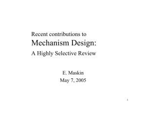 Mechanism Design: a Highly Selective Review