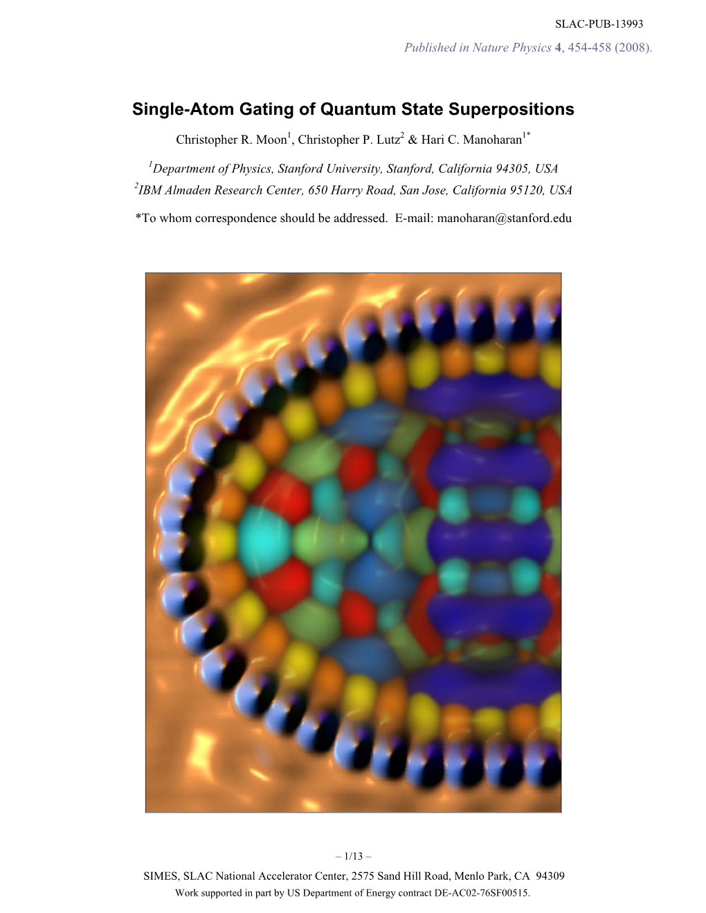 Single-Atom Gating of Quantum State Superpositions