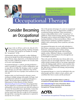2.1 Consider Becoming an Occupational Therapist