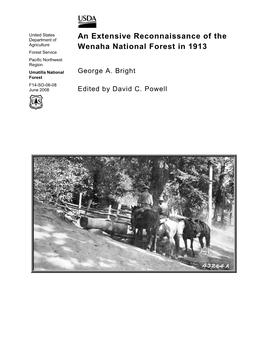 An Extensive Reconnaissance of the Wenaha National Forest in 1913