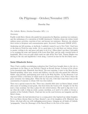 On Pilgrimage - October/November 1975