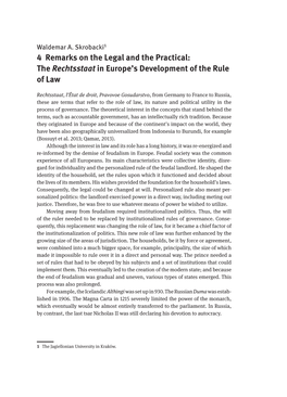 4 Remarks on the Legal and the Practical: the Rechtsstaat in Europe’S Development of the Rule of Law