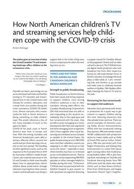 How North American Children's TV and Streaming Services Help