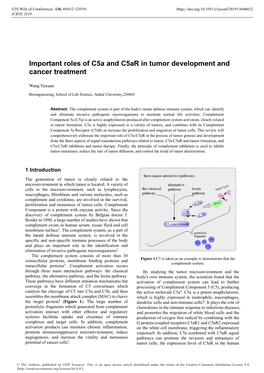 Important Roles of C5a and C5ar in Tumor Development and Cancer Treatment