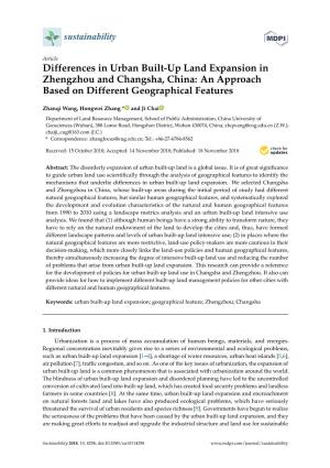 Differences in Urban Built-Up Land Expansion in Zhengzhou and Changsha, China: an Approach Based on Different Geographical Features