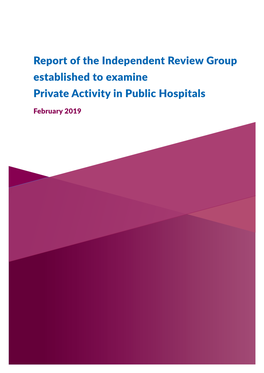 Report of the Independent Review Group Established to Examine Private Activity in Public Hospitals