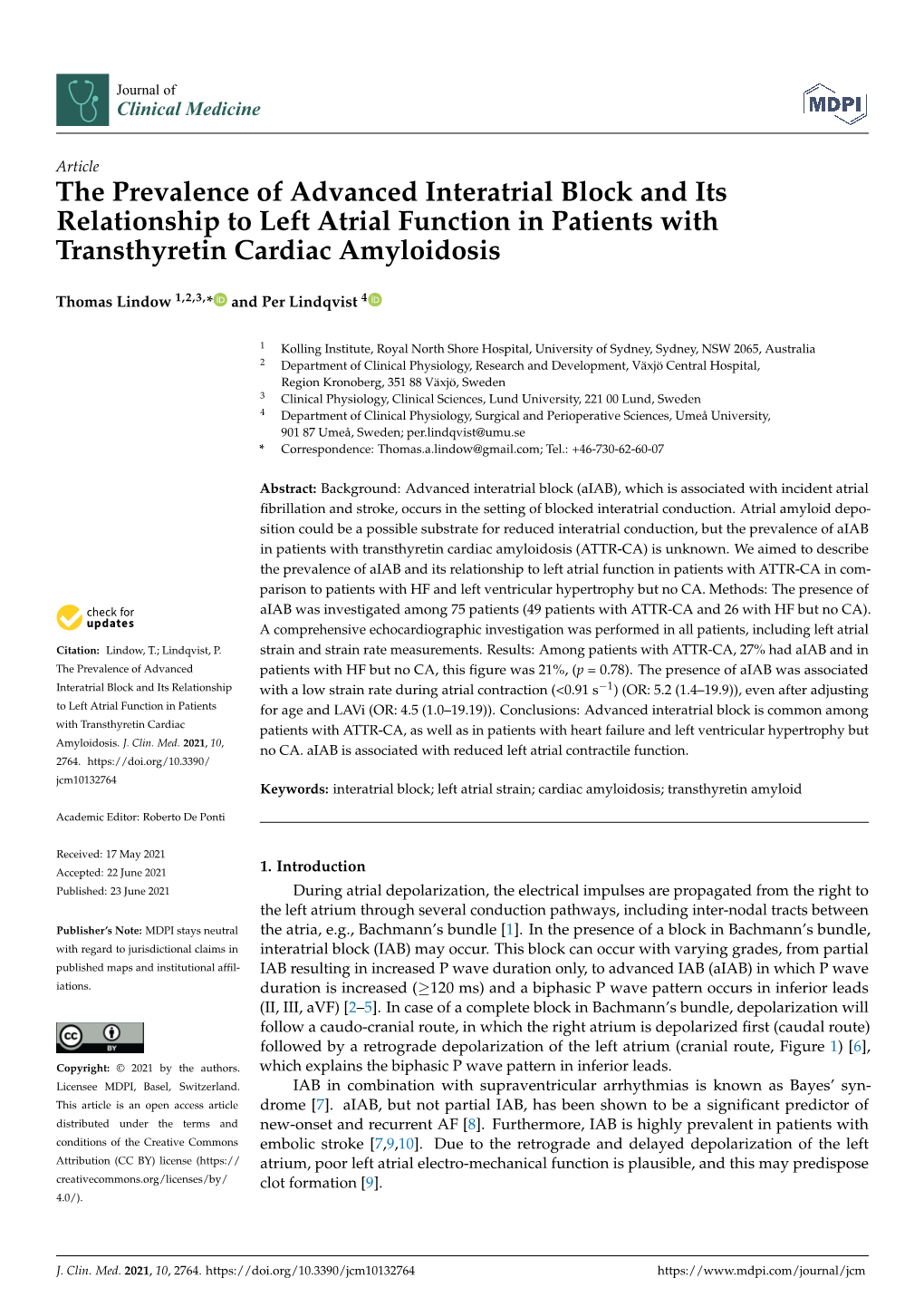 The Prevalence of Advanced Interatrial Block and Its Relationship to Left Atrial Function in Patients with Transthyretin Cardiac Amyloidosis