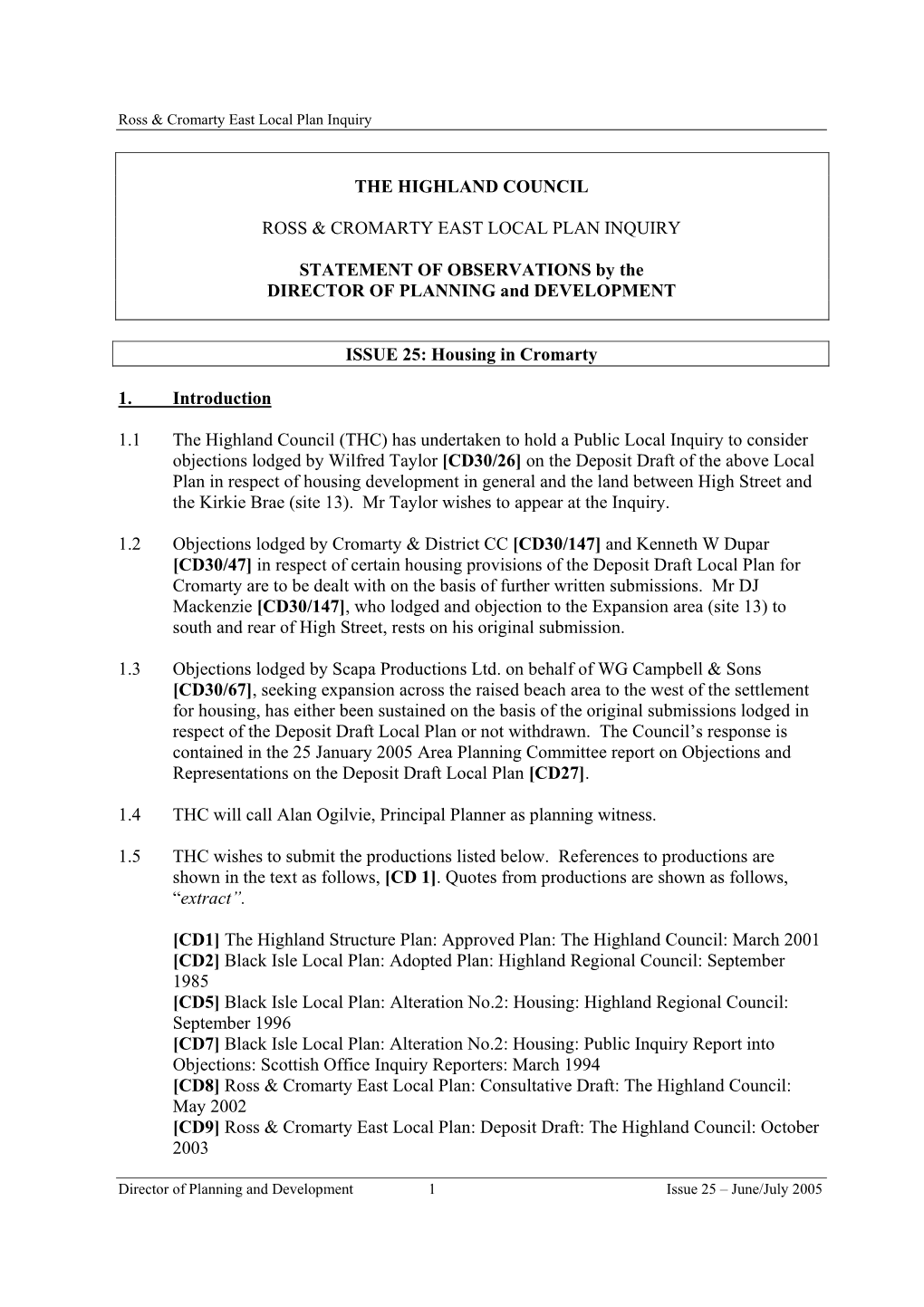 The Highland Council Ross & Cromarty East Local Plan