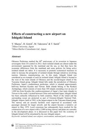 Effects of Constructing a New Airport on Ishigaki Island