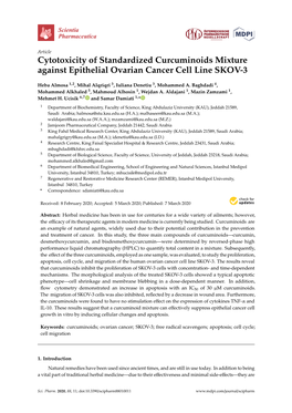 Cytotoxicity of Standardized Curcuminoids Mixture Against Epithelial Ovarian Cancer Cell Line SKOV-3