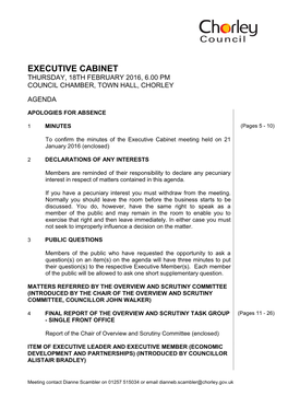 (Public Pack)Agenda Document for Executive Cabinet, 18/02/2016 18:00