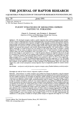 Flight Strategies of Migrating Osprey: Fasting Vs