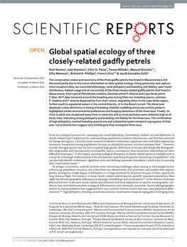 Global Spatial Ecology of Three Closely-Related Gadfly Petrels Raül Ramos1, Iván Ramírez2, Vitor H