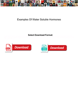 Examples of Water Soluble Hormones