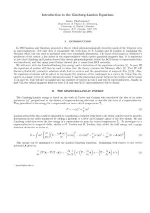 Introduction to the Ginzburg-Landau Equations