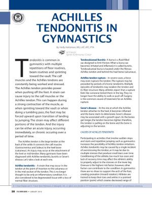 ACHILLES TENDONITIS in GYMNASTICS by Holly Heitzman, MS, LAT, ATC, PTA