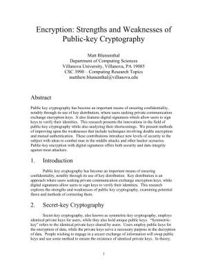 Encryption: Strengths and Weaknesses of Public-Key Cryptography