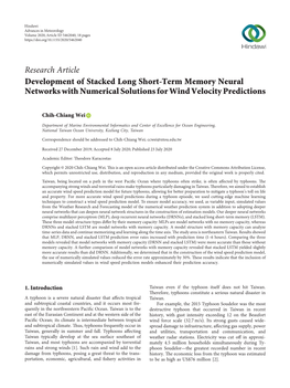 Development of Stacked Long Short-Term Memory Neural Networks with Numerical Solutions for Wind Velocity Predictions