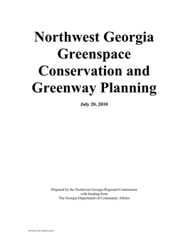 Northwest Georgia Greenspace Conservation and Greenway Planning