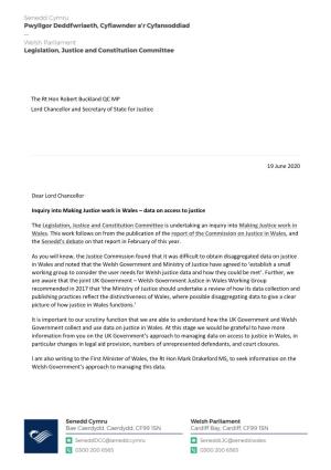 Letter to the Lord Chancellor and Secretary Of
