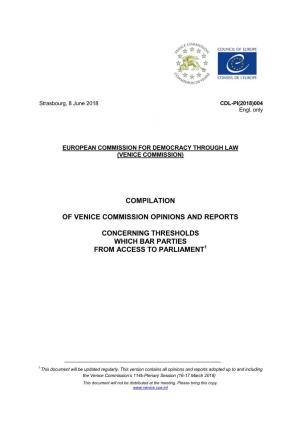 Compilation of Venice Commission Opinions And