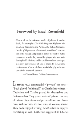 Foreword by Israel Rosenfield