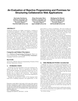 An Evaluation of Reactive Programming and Promises for Structuring Collaborative Web Applications