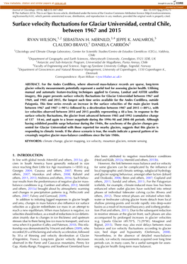 Surface Velocity Fluctuations for Glaciar Universidad, Central Chile, Between 1967 and 2015