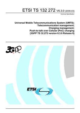 ETSI TS 132 272 V6.3.0 (2006-03) Technical Specification