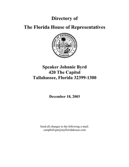 Directory of the Florida House of Representatives