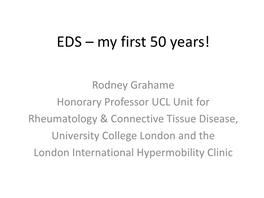 EDS — My First 50 Years!